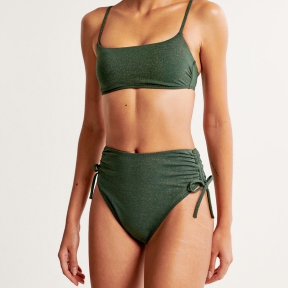 Abercrombie & Fitch Cinch Tie High Waisted Bikini Bottom - NWT